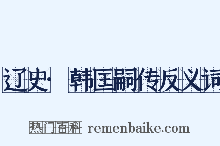 辽史·韩匡嗣传反义词是什么意思的图片